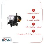 جت‌هیتر دوگانه سوز ‌دودکش‌دار نیرو تهویه البرز مدل 2EDB-120